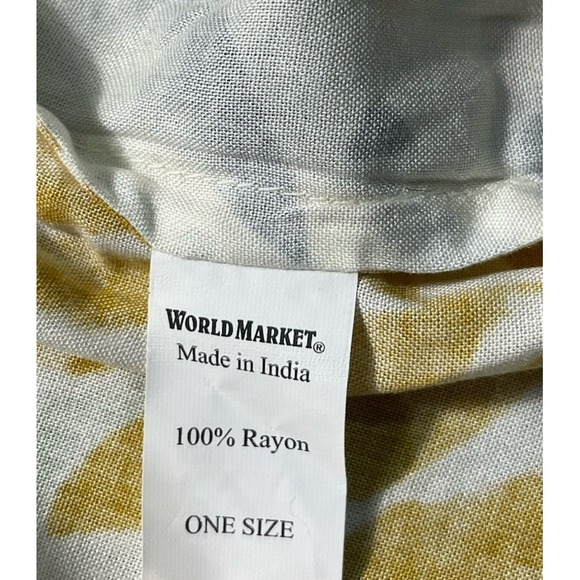 World Market Botanical Multicolored Boho Kimono Waist Tie Robe Nature Print NWT - Picture 7 of 9